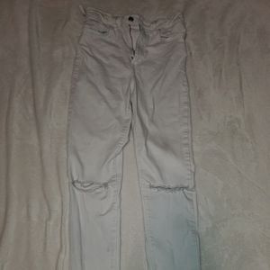 High waist white jeans